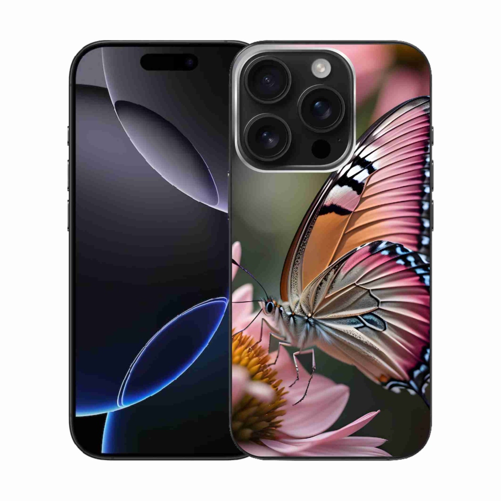 Gelový kryt mmCase na iPhone 16 Pro - barevný motýl