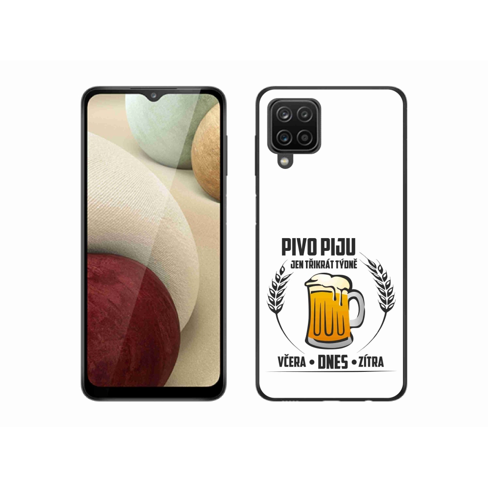 Gelový kryt mmCase na Samsung Galaxy M12 - pivní motiv bílé pozadí