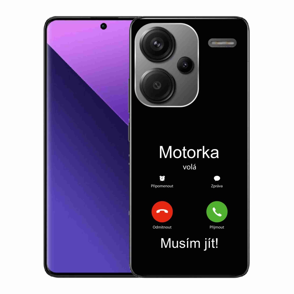Gelový kryt mmCase na Xiaomi Redmi Note 13 Pro+ 5G - motorka volá černé pozadí