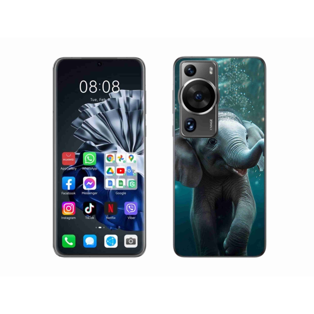 Gelový kryt mmCase na Huawei P60 Pro - slůně pod vodou