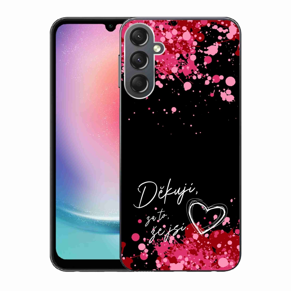 Gelový kryt mmCase na Samsung Galaxy A24 - zamilovaný text 2 černé pozadí