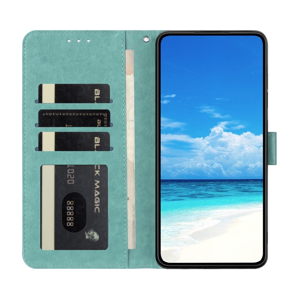 Floral Butterfly knížkové pouzdro na Xiaomi Redmi A5 (171.7x77.8x8.3mm) - modrozelené