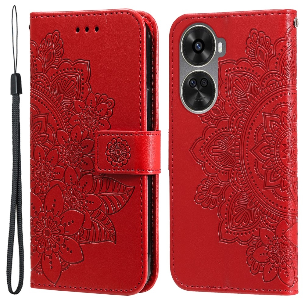 Mandala knížkové pouzdro na Huawei Nova 12 SE - červené