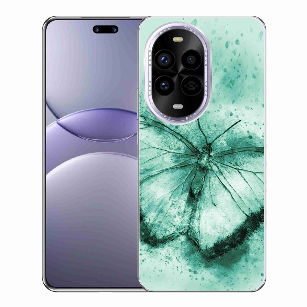 Gelový kryt mmCase na Huawei Nova 13 Pro 5G - zelený motýl