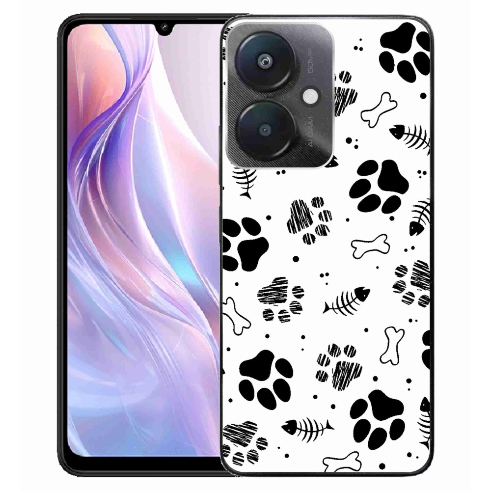 Gelový kryt mmCase na Xiaomi Redmi 13C 5G - psí tlapky 1