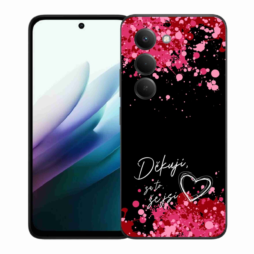 Gelový kryt mmCase na Xiaomi Redmi 15 4G/5G (171mm) - zamilovaný text 2 černé pozadí
