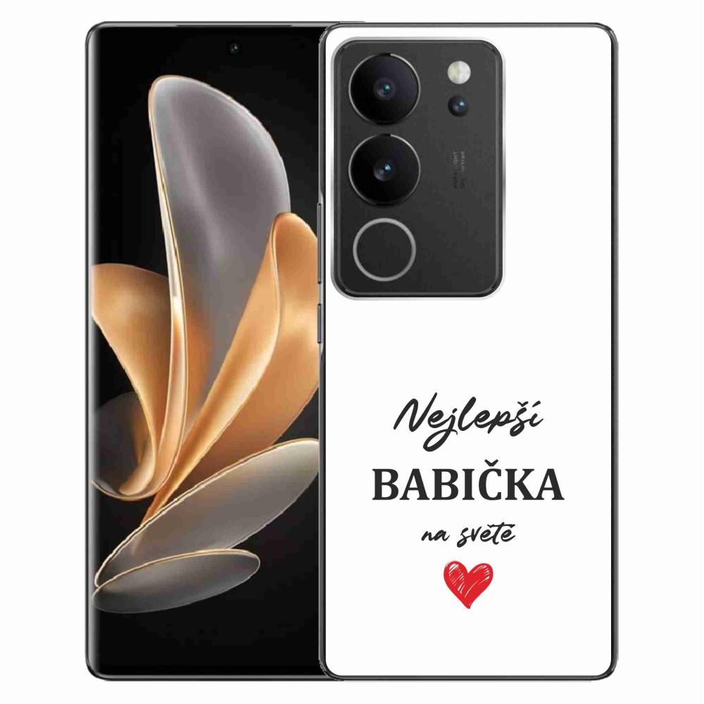 Gelový kryt mmCase na Vivo V29 5G - nejlepší babička 1 bílé pozadí