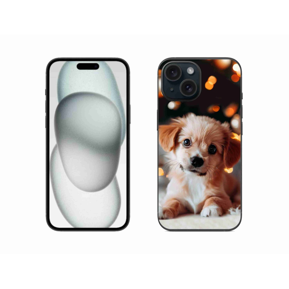 Gelový kryt mmCase na iPhone 15 - štěňátko