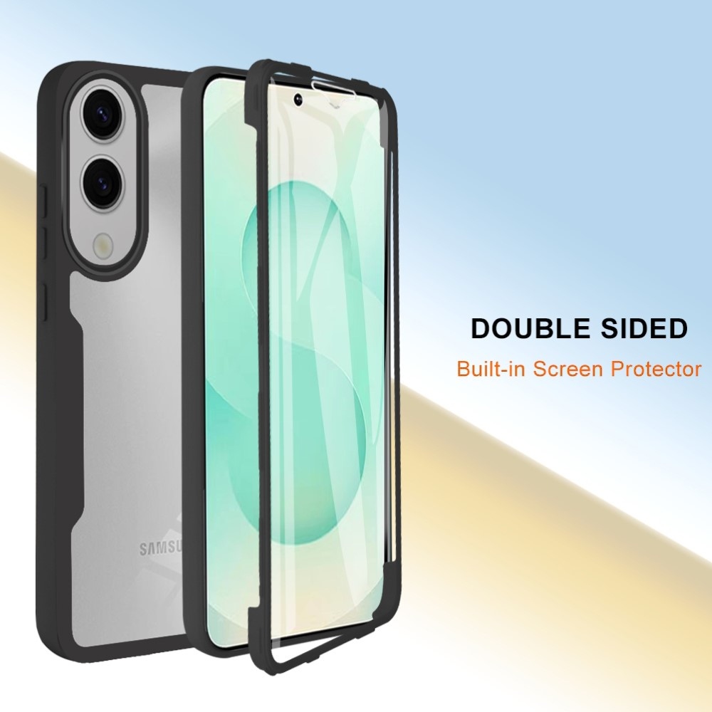 Acryl gelový obal s rámečkem pro ochranou displeje na Samsung Galaxy S25 Edge - černý