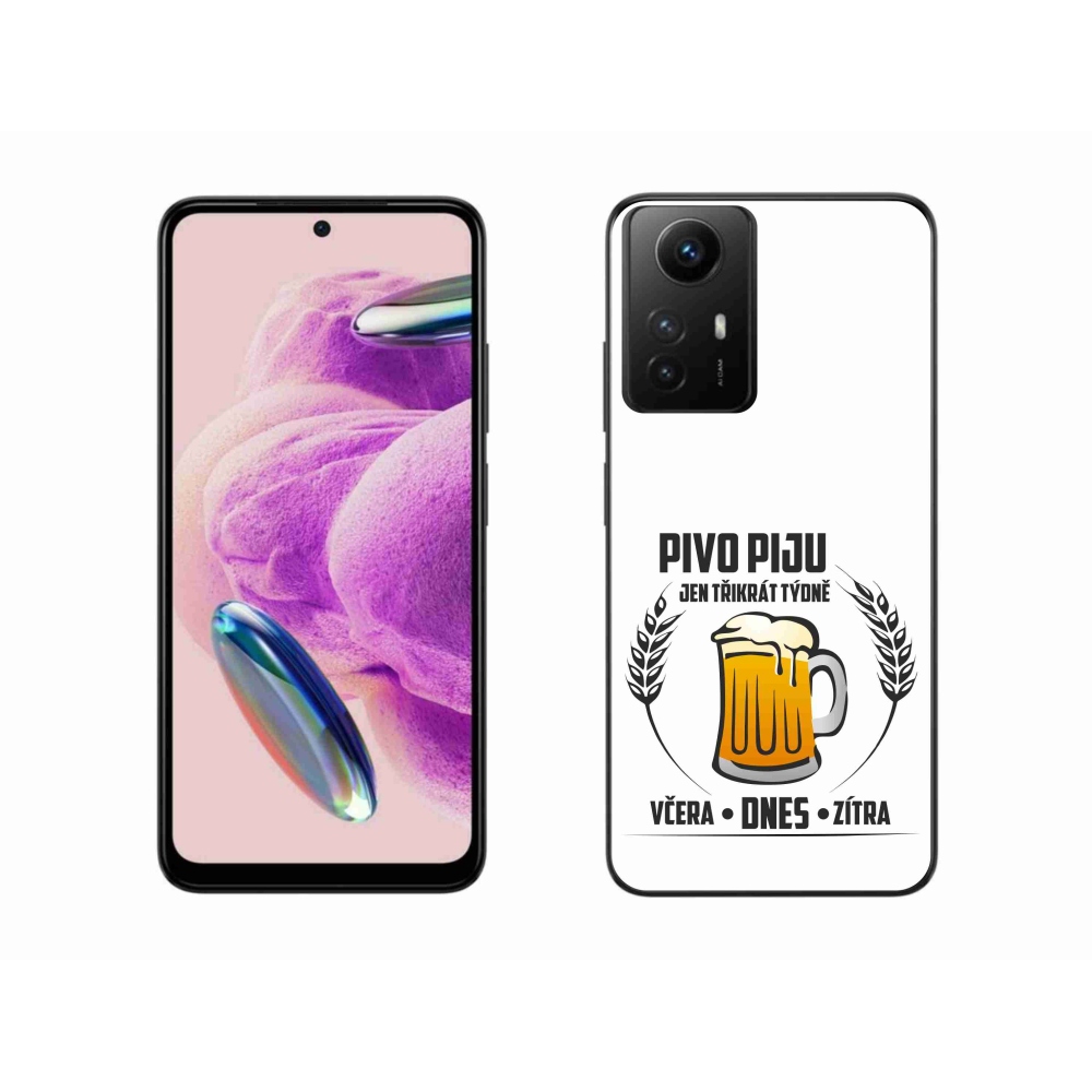 Gelový kryt mmCase na Xiaomi Redmi Note 12S - pivní motiv bílé pozadí