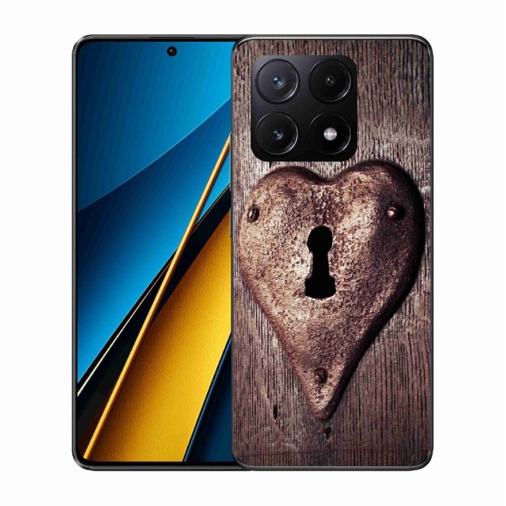 Gelový kryt mmCase na Xiaomi Poco X6 Pro 5G - zámek ve tvaru srdce