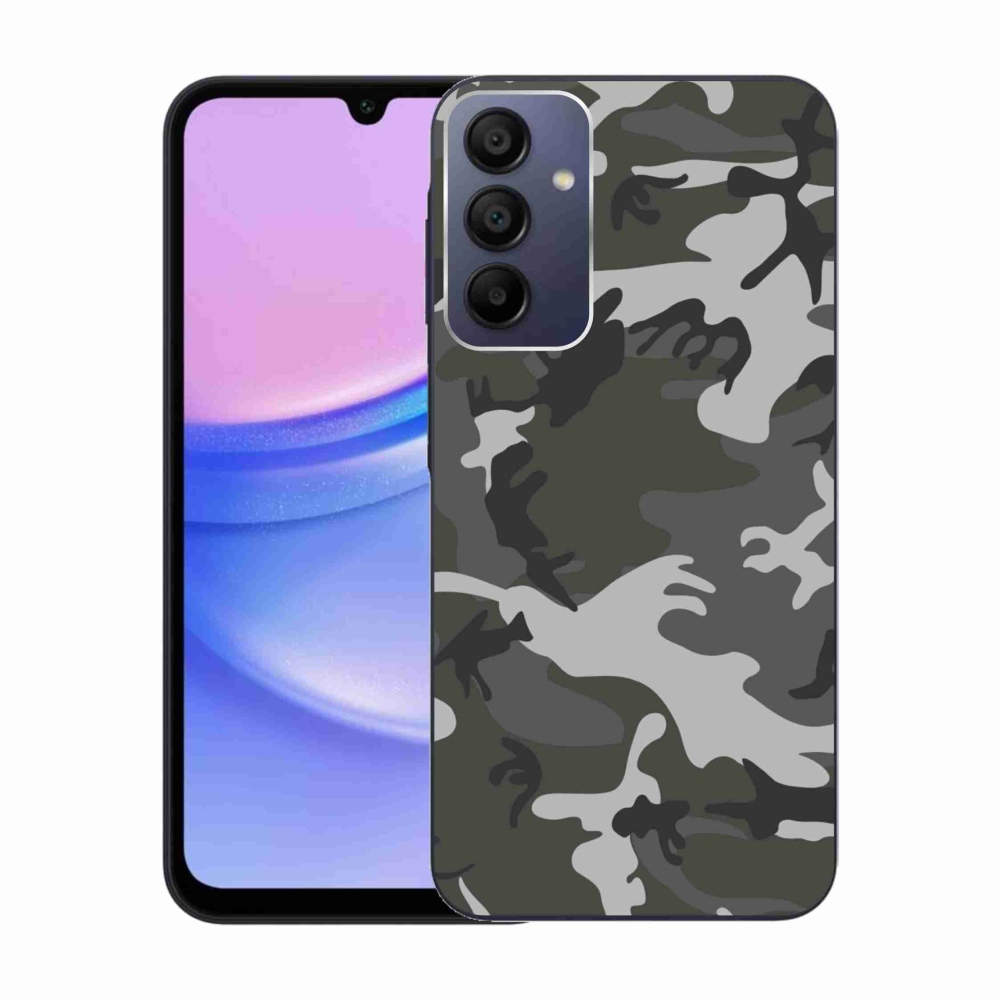 Gelový kryt mmCase na Samsung Galaxy A15 4G/5G - maskáčový vzor