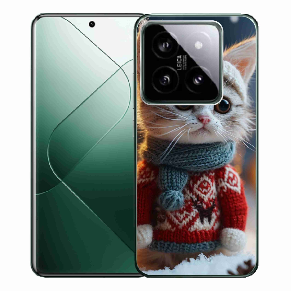 Gelový kryt mmCase na Xiaomi 14 Pro - kotě ve svetru