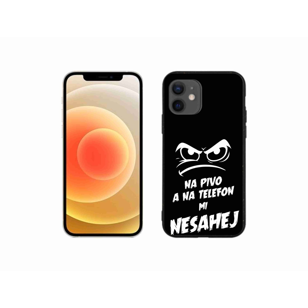 Gelový kryt mmCase na iPhone 12 mini - pivní motiv 2 černé pozadí