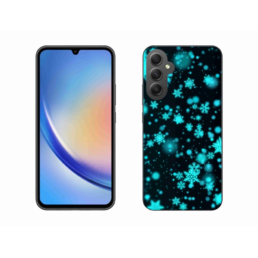 Gelový kryt mmCase na Samsung Galaxy A34 5G - sněhové vločky 1