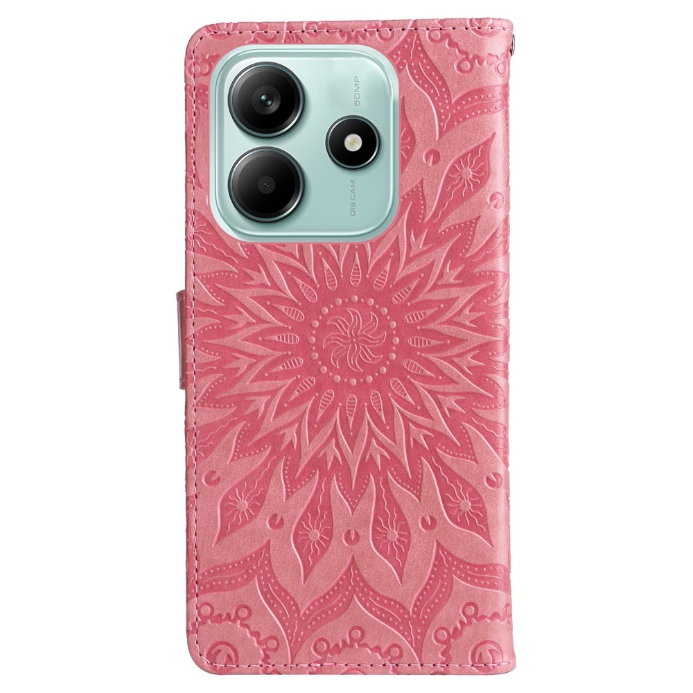 Sunflower knížkové pouzdro na Xiaomi Redmi Note 14 5G - růžové