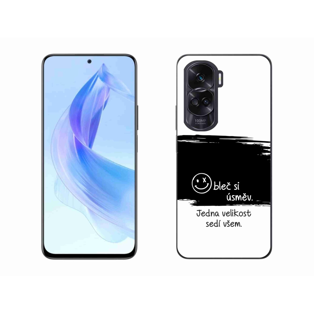 Gelový kryt mmCase na Honor 90 Lite - vtipný text 8 černobílé pozadí