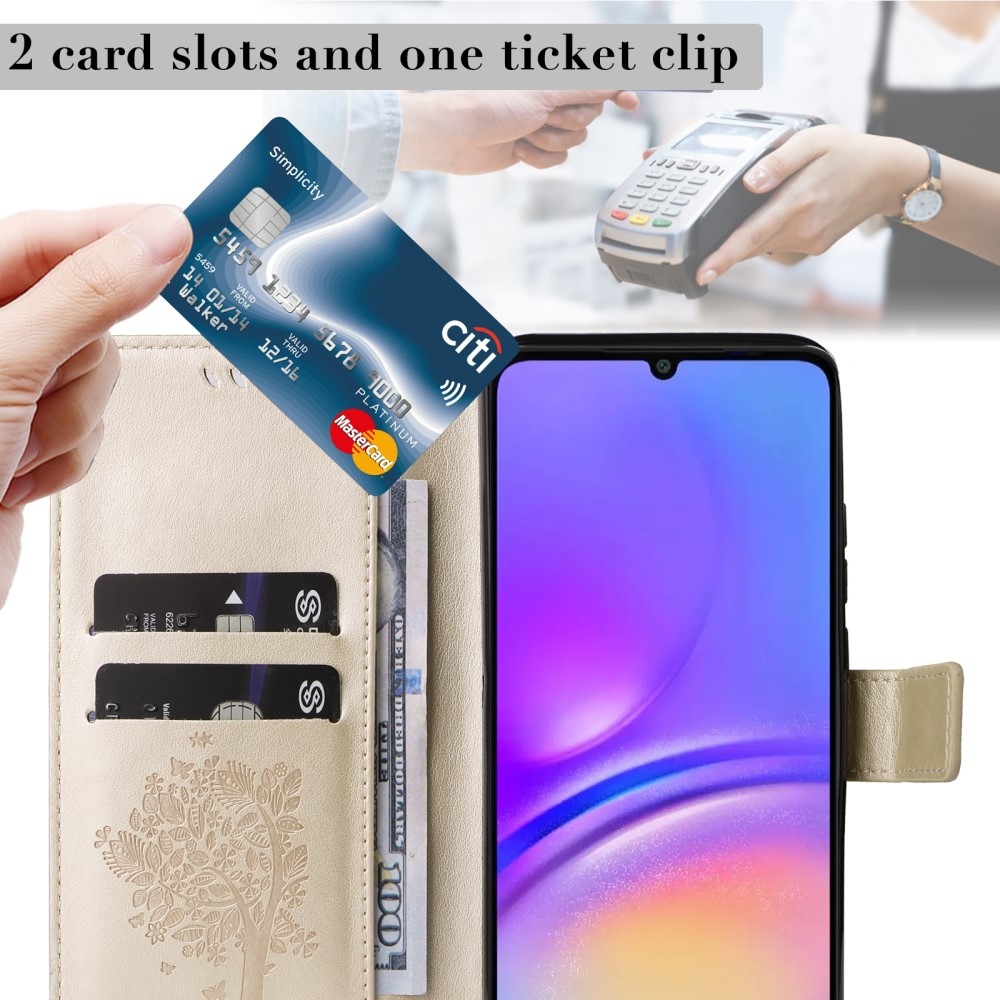Trees knížkové pouzdro na Samsung Galaxy A06 4G - zlaté