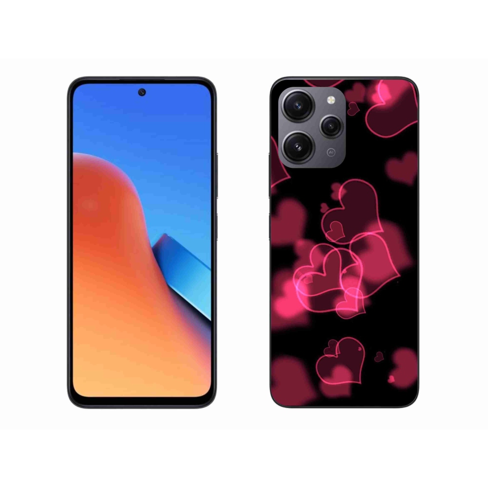Gelový kryt mmCase na Xiaomi Redmi 12 - červená srdíčka