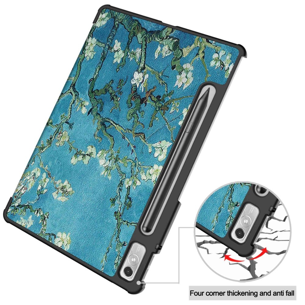 Print chytré zavírací pouzdro na Lenovo Tab P11 Pro (2.Gen) - bílé květy