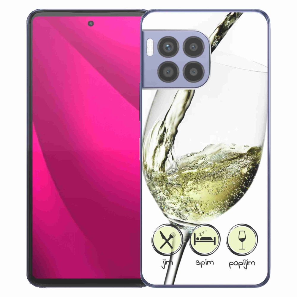 Gelový kryt mmCase na T-Mobile T Phone 2 Pro - sklenička vína bílé