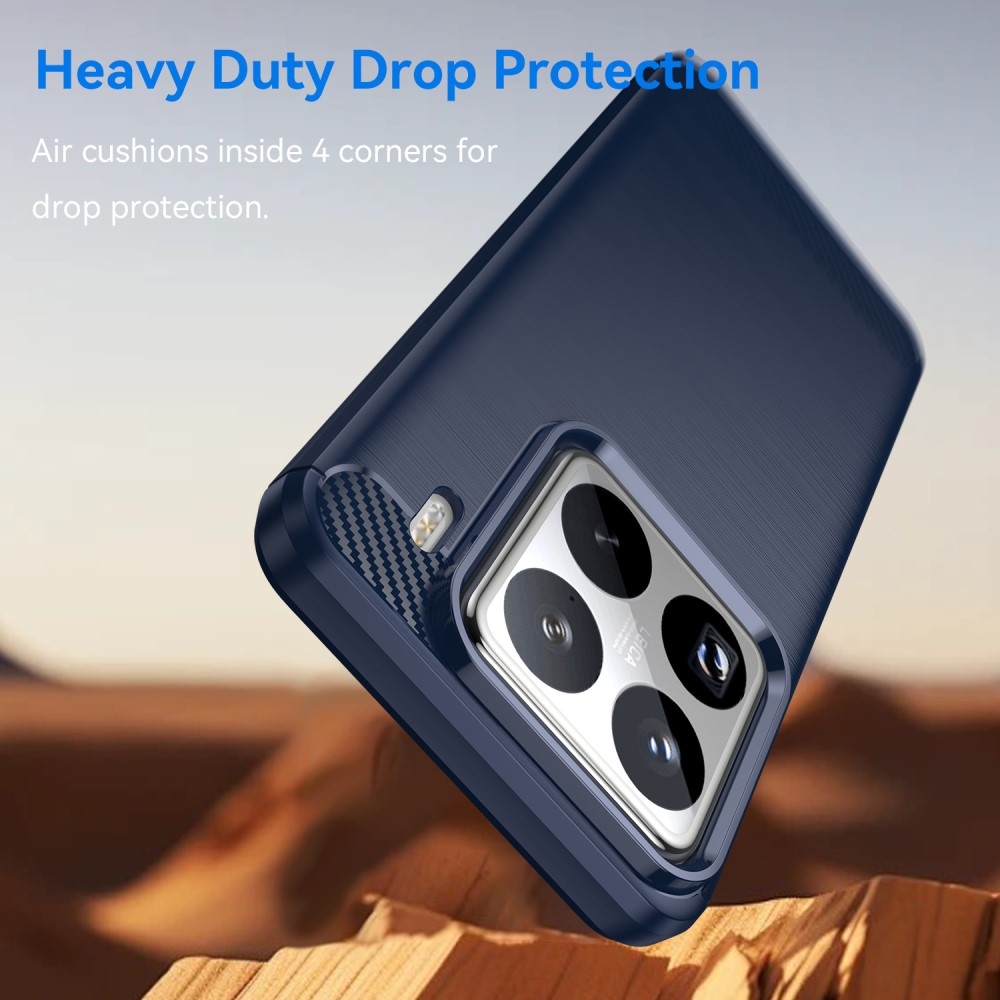 Carbon odolný gelový obal na Xiaomi 15 Pro - modrý