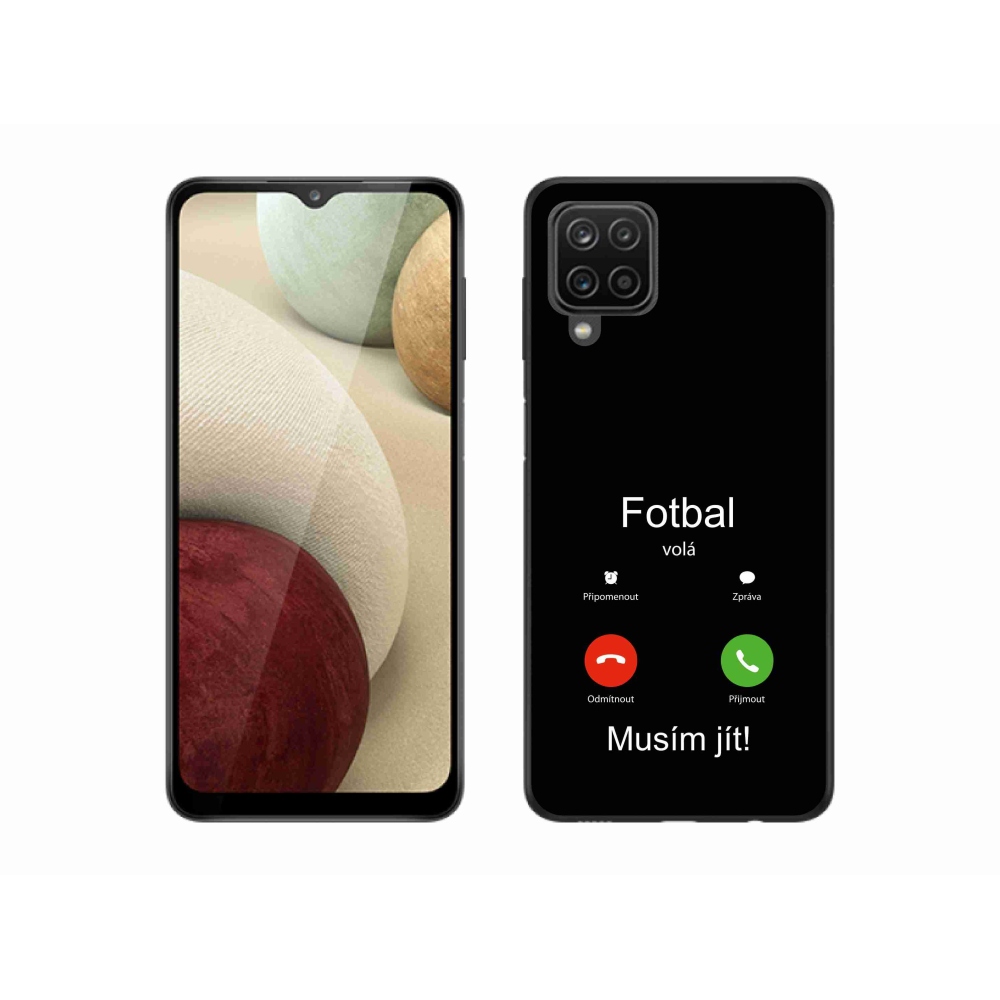 Gelový kryt mmCase na Samsung Galaxy M12 - fotbal volá černé pozadí