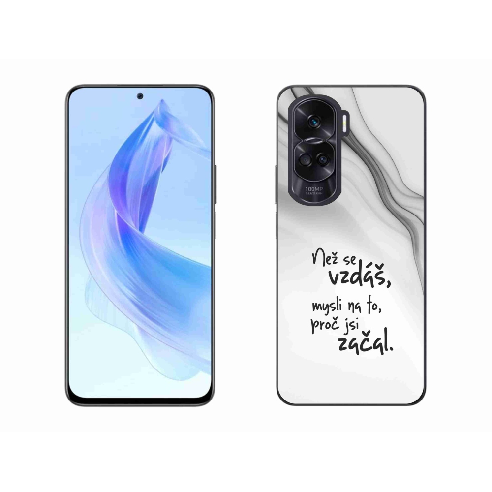 Gelový kryt mmCase na Honor 90 Lite - citát 2 bílé pozadí