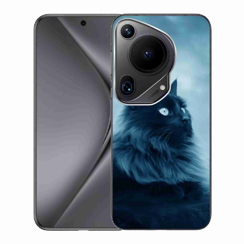 Gelový obal mmCase na Huawei Pura 70 Ultra - černá kočka 1