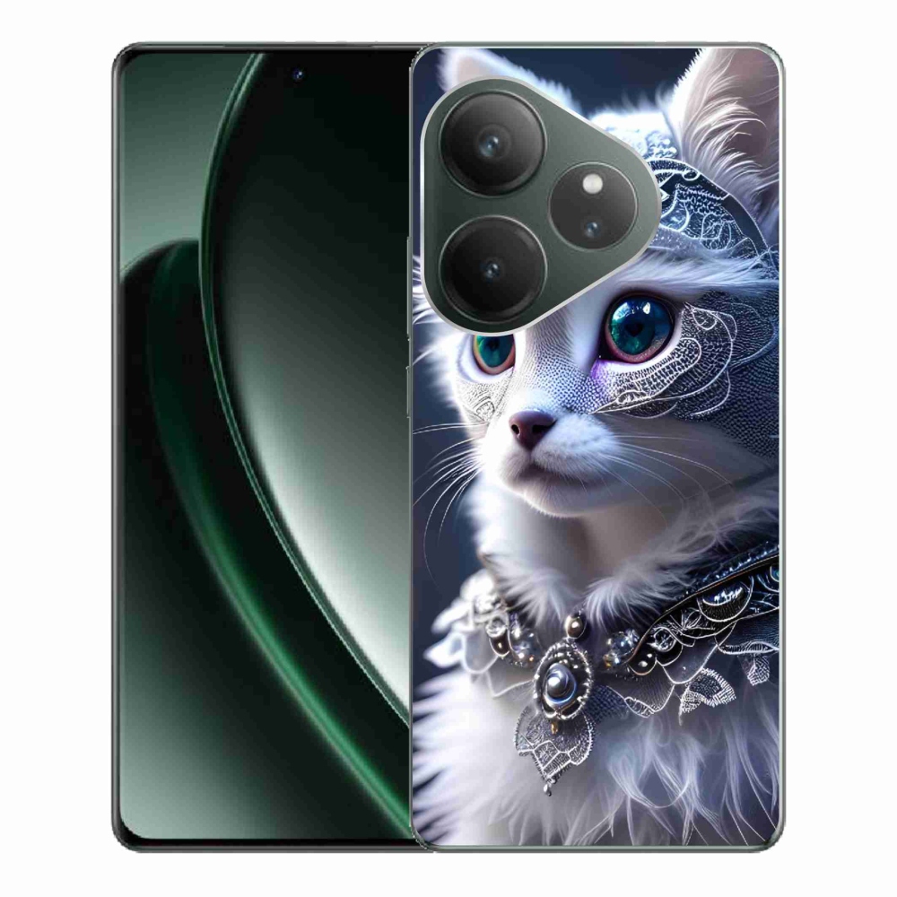Gelový kryt mmCase na Realme GT 6 5G/GT 6T 5G - bílá kočka