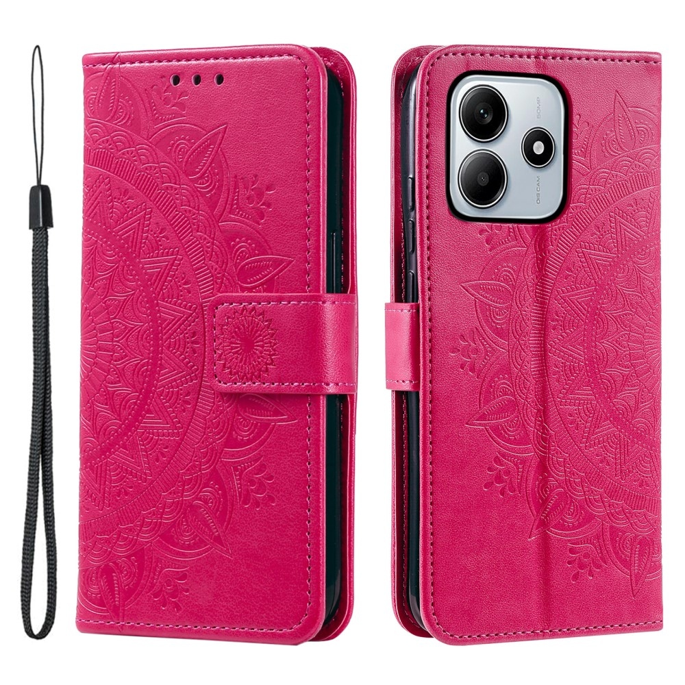 Mandala knížkové pouzdro na Xiaomi Redmi Note 14 5G - rose
