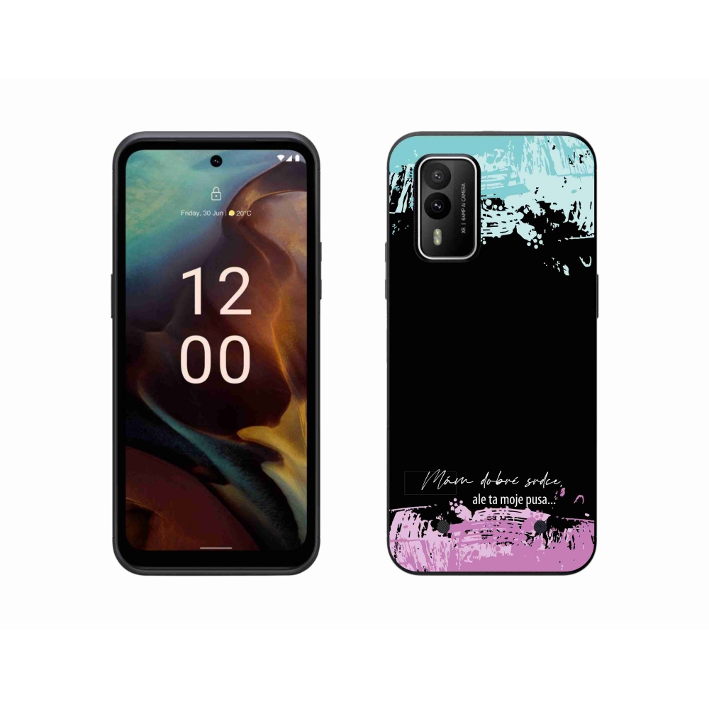 Gelový kryt mmCase na Nokia XR21 - vtipný text 3 černé pozadí