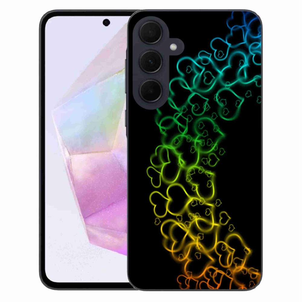 Gelový kryt mmCase na Samsung Galaxy A35 5G - barevná srdíčka