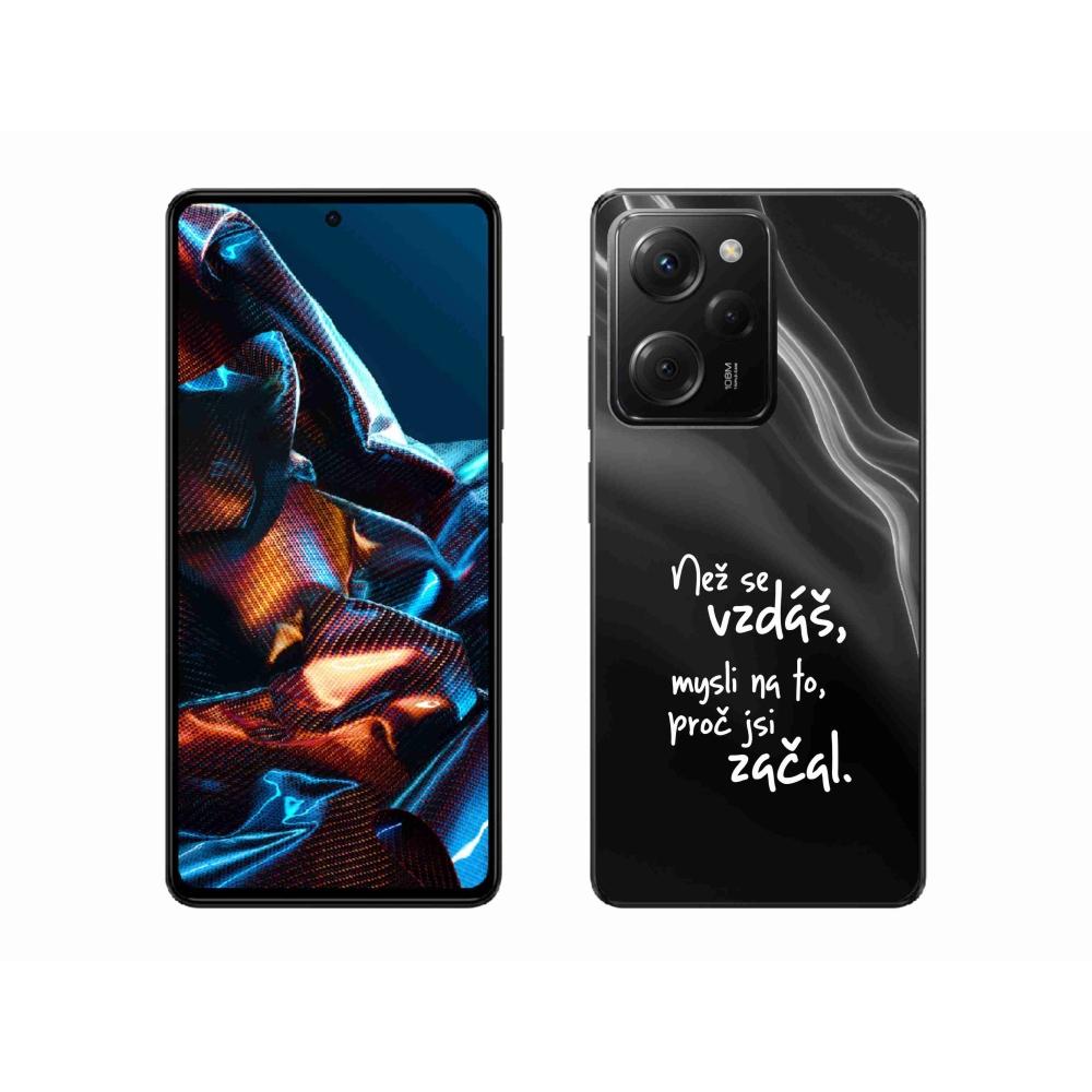 Gelový kryt mmCase na Xiaomi Poco X5 Pro 5G - citát 2 černé pozadí