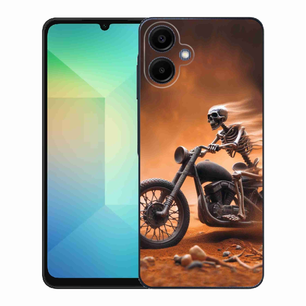 Gelový kryt mmCase na Samsung Galaxy A06 4G - kostra na motorce