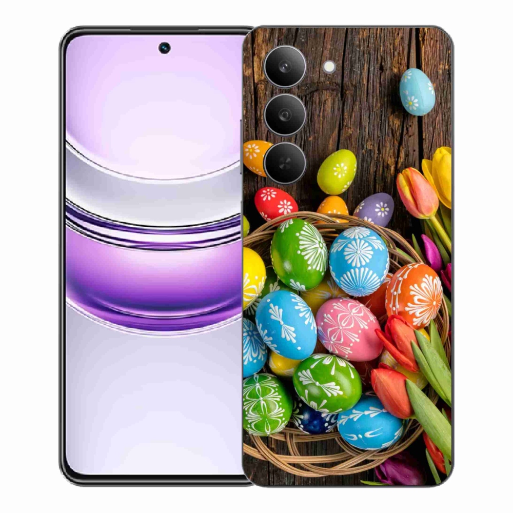 Gelový kryt mmCase na Realme 14x 5G - velikonoční vajíčka