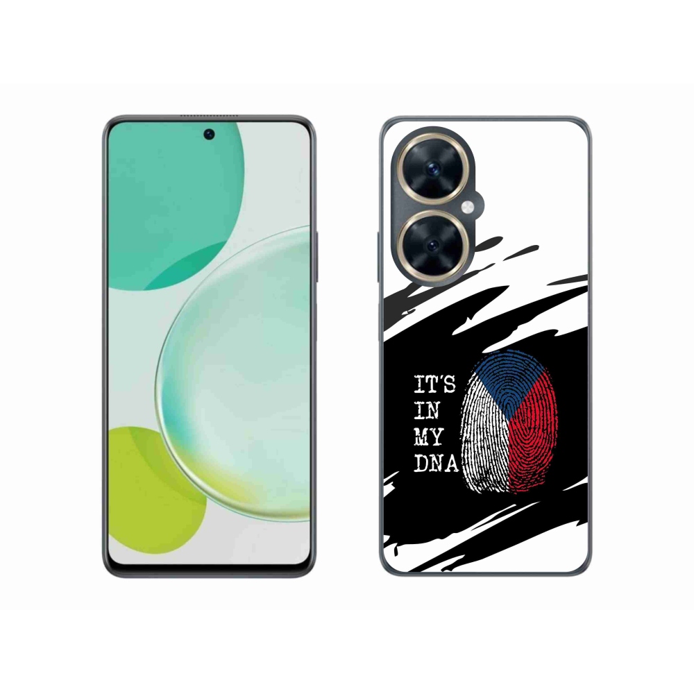 Gelový kryt mmCase na Huawei Nova 11i - vlajka otisk prstu černobílé pozadí