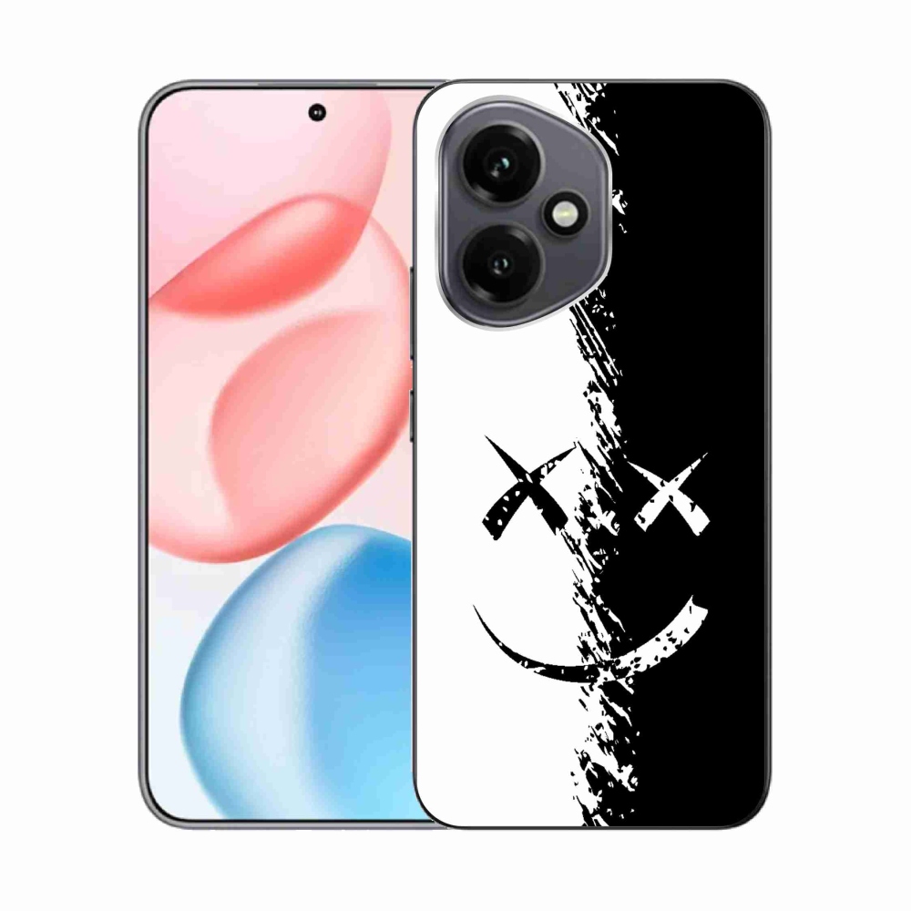 Gelový kryt mmCase na Honor 400 - černobílý smajlík