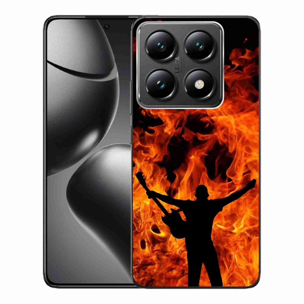 Gelový kryt mmCase na Xiaomi 14T Pro - muzikant a oheň