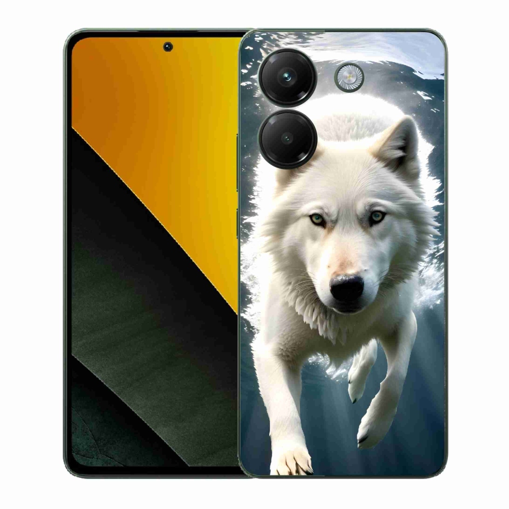 Gelový kryt mmCase na Xiaomi Poco M7 Pro 5G - bílý vlk