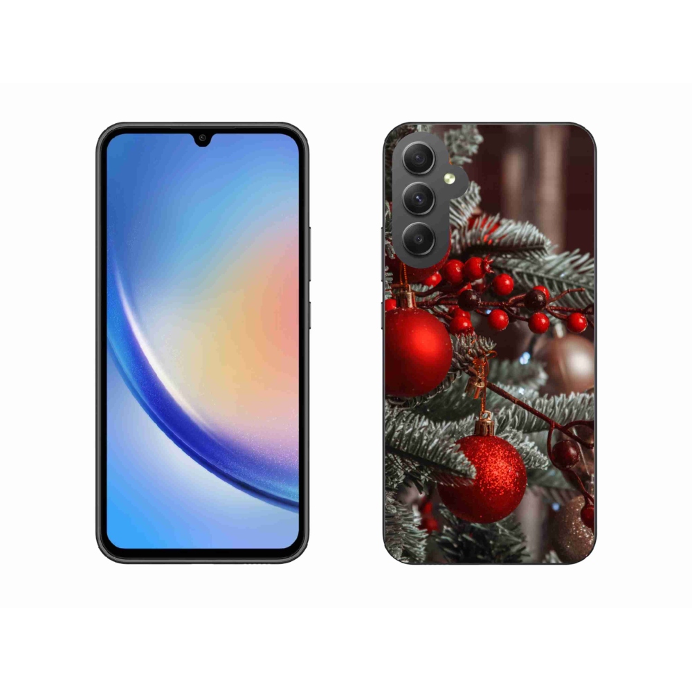 Gelový kryt mmCase na Samsung Galaxy A34 5G - vánoční ozdoby 2