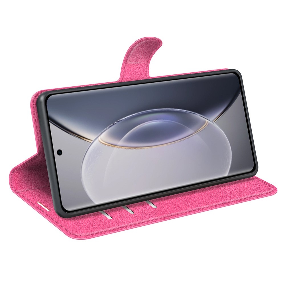 Litchi knížkové pouzdro na Vivo X90 Pro - rose