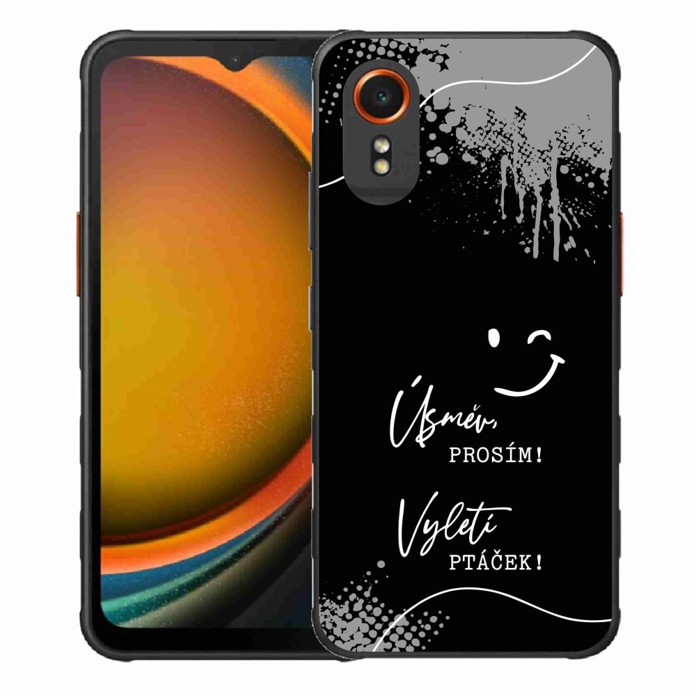 Gelový kryt mmCase na Samsung Galaxy Xcover 7 - vtipný text 4 černé pozadí