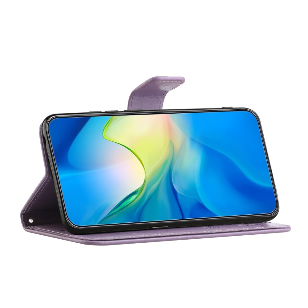 Flower knížkové pouzdro na Xiaomi Redmi Note 14 Pro 5G/Poco X7 5G/Note 14 Pro+ 5G - světlefialové