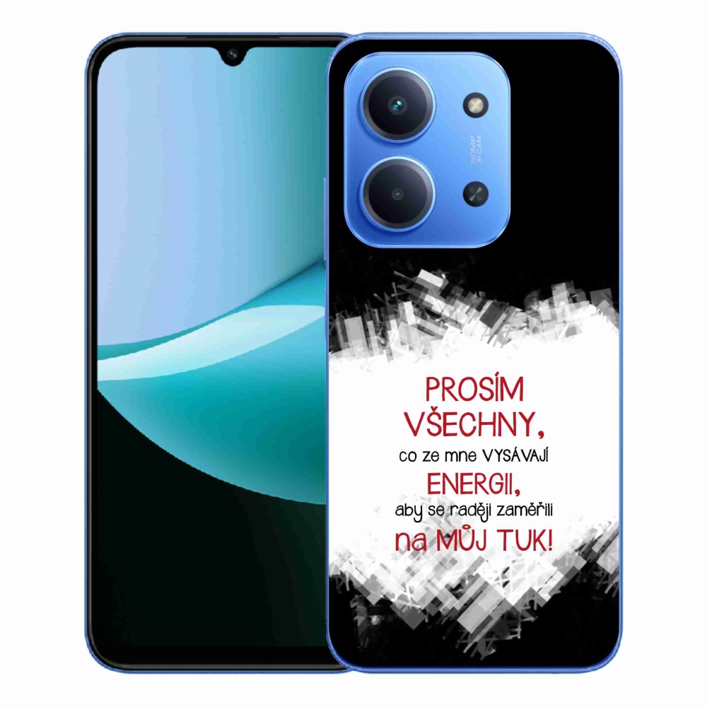 Gelový kryt mmCase na Xiaomi Redmi 15C 4G/5G (173mm) - vtipný text 1 červený