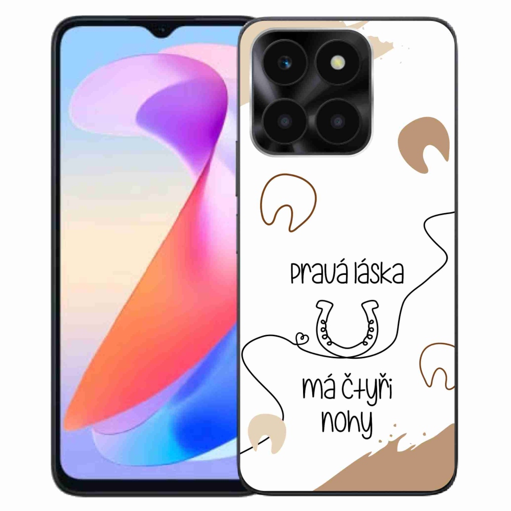 Gelový kryt mmCase na Honor X6a - koňský motiv bílé pozadí