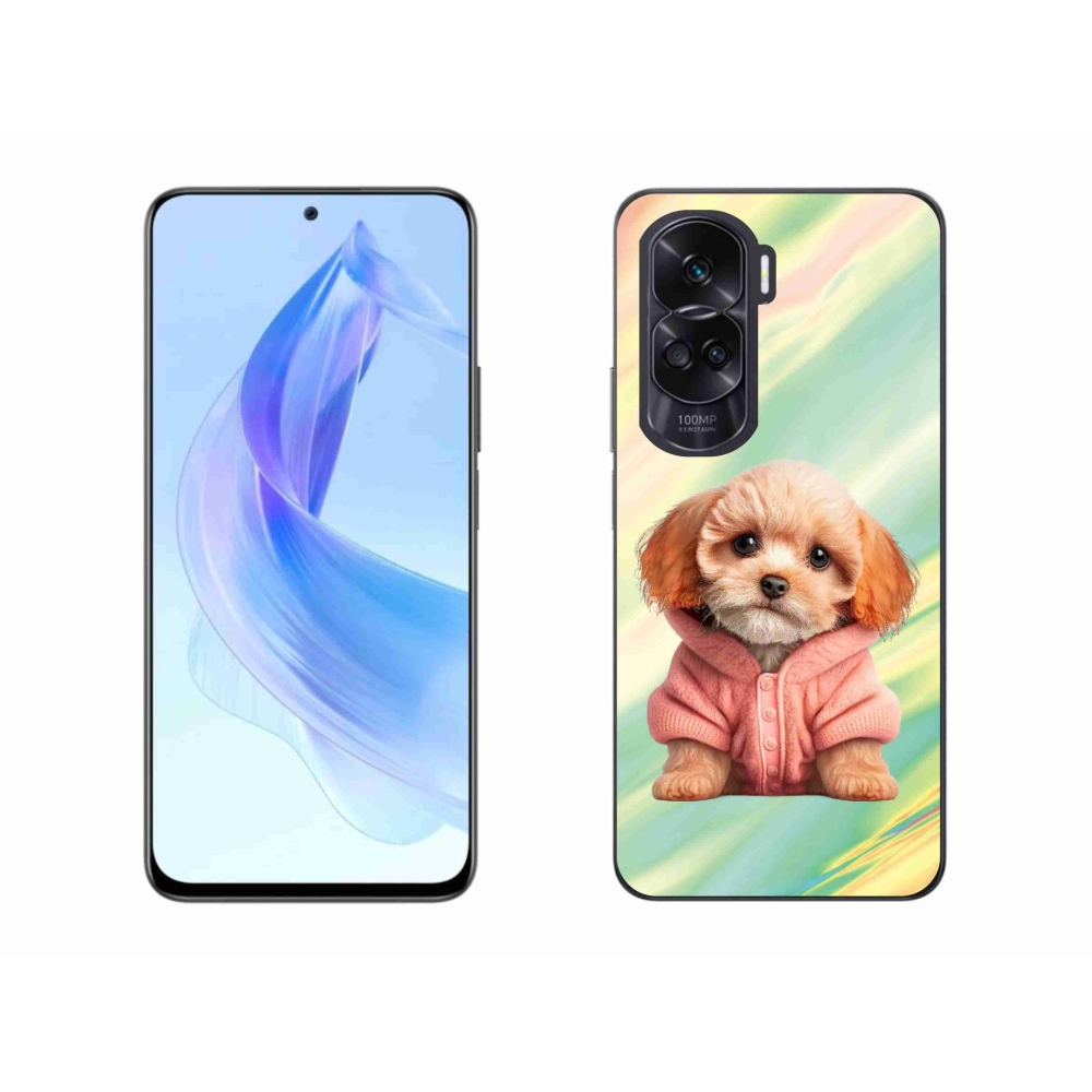 Gelový kryt mmCase na Honor 90 Lite - štěně ve svetru