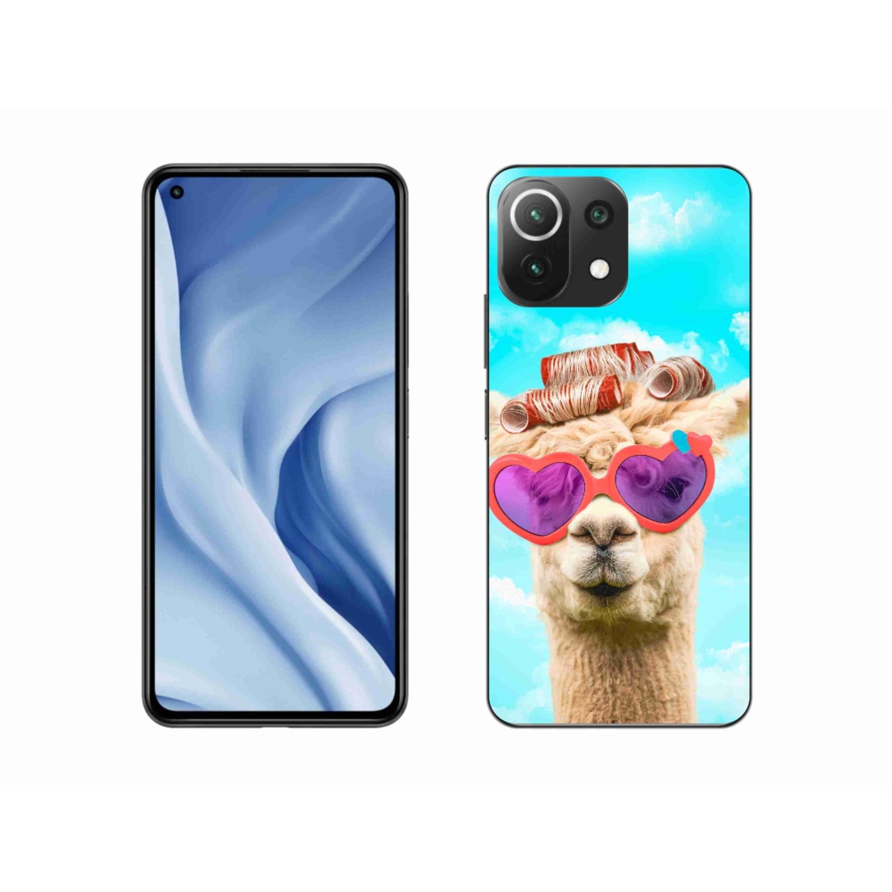 Gelový kryt mmCase na Xiaomi 11 Lite 5G NE - lama s brýlemi