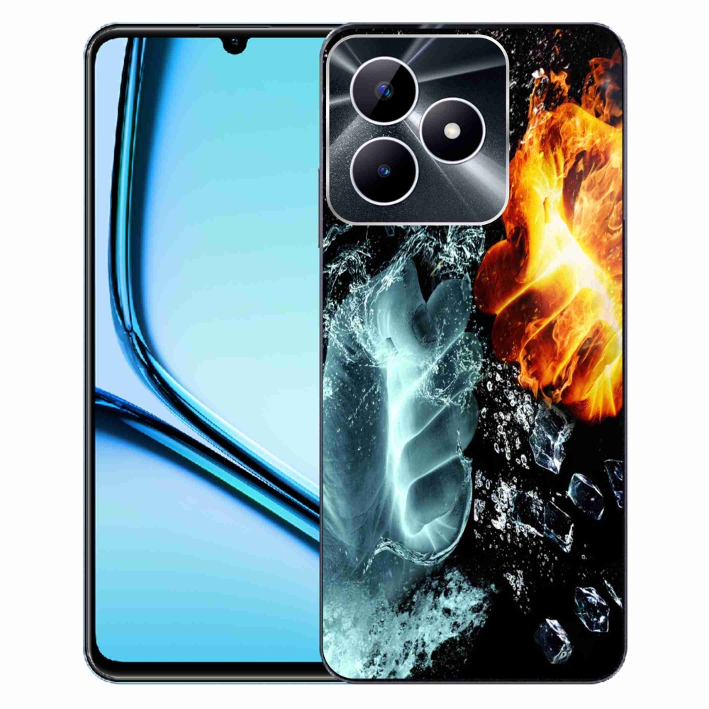 Gelový kryt mmCase na Realme Note 50 - voda a oheň