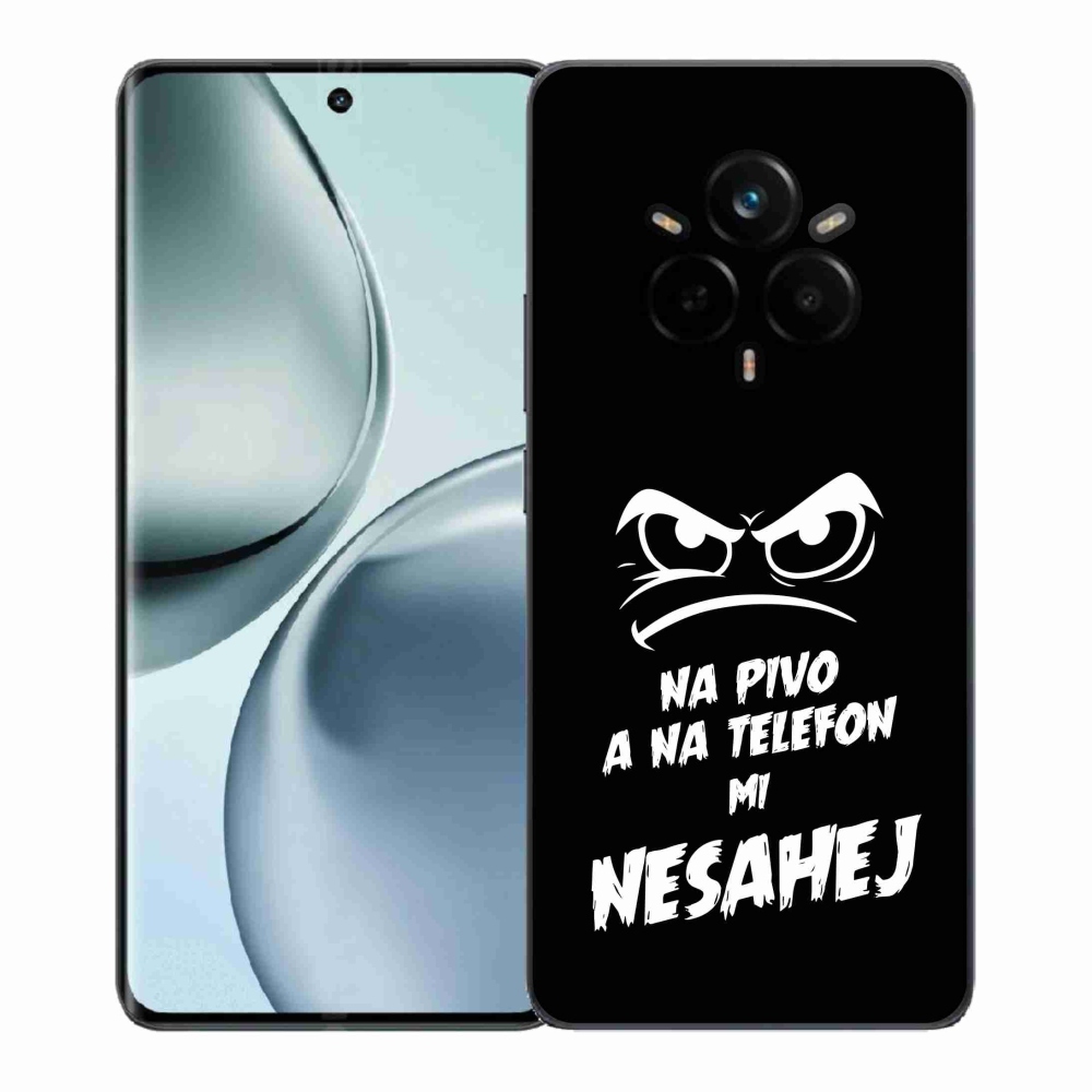 Gelový kryt mmCase na Realme 14 Pro+ 5G - pivní motiv 2 černé pozadí